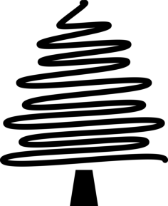 Christmas Tree Drawing Line Art Svg Vector, Free Vectors File